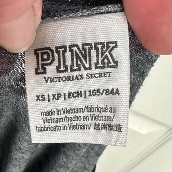 PINK Victoria’s Secret Spell Out Burnout Oversized V Neck Tee Shirt Size XS - Picture 3 of 5